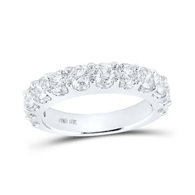 Eternal Love 14kt White Gold Round Diamond Wedding Band - Top View