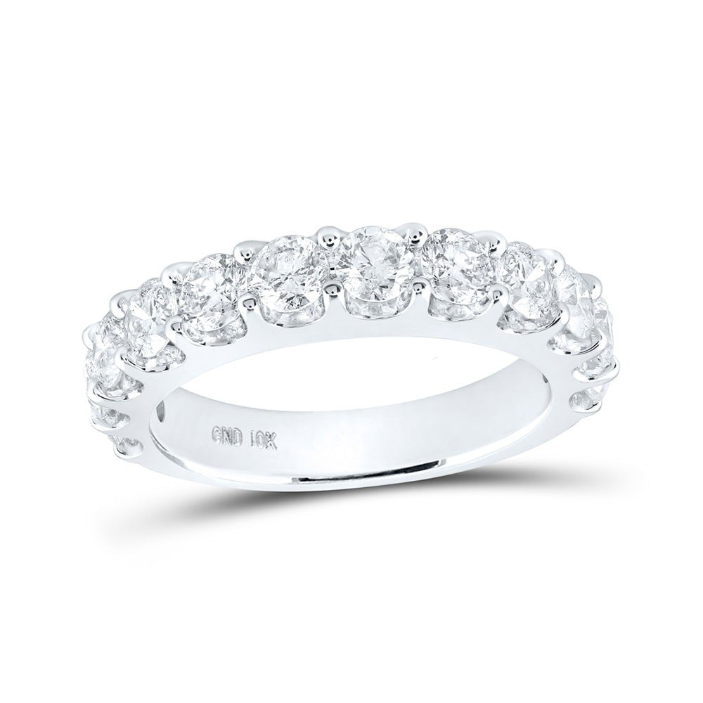 Wedding Collection | 14kt White Gold Womens Round Diamond Wedding Single Row Band 2 Cttw | Splendid Jewellery GND