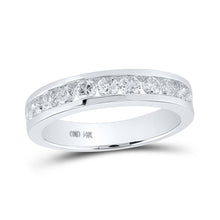 Load image into Gallery viewer, The Majestic Brilliance 14kt White Gold Women's Round Diamond Wedding Single Row Band - Top View