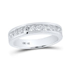 The Majestic Brilliance 14kt White Gold Women's Round Diamond Wedding Single Row Band - Top View