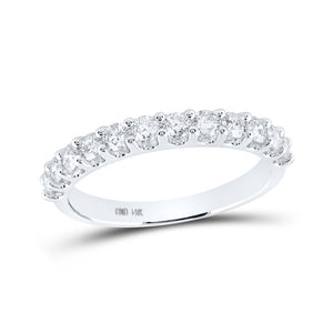 Wedding Collection | 14kt White Gold Womens Round Diamond Wedding Single Row Band 3/4 Cttw | Splendid Jewellery GND