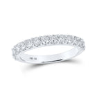 Eternal Love 14kt White Gold Round Diamond Wedding Band - Top View