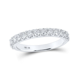 Eternal Love 14kt White Gold Round Diamond Wedding Band - Top View