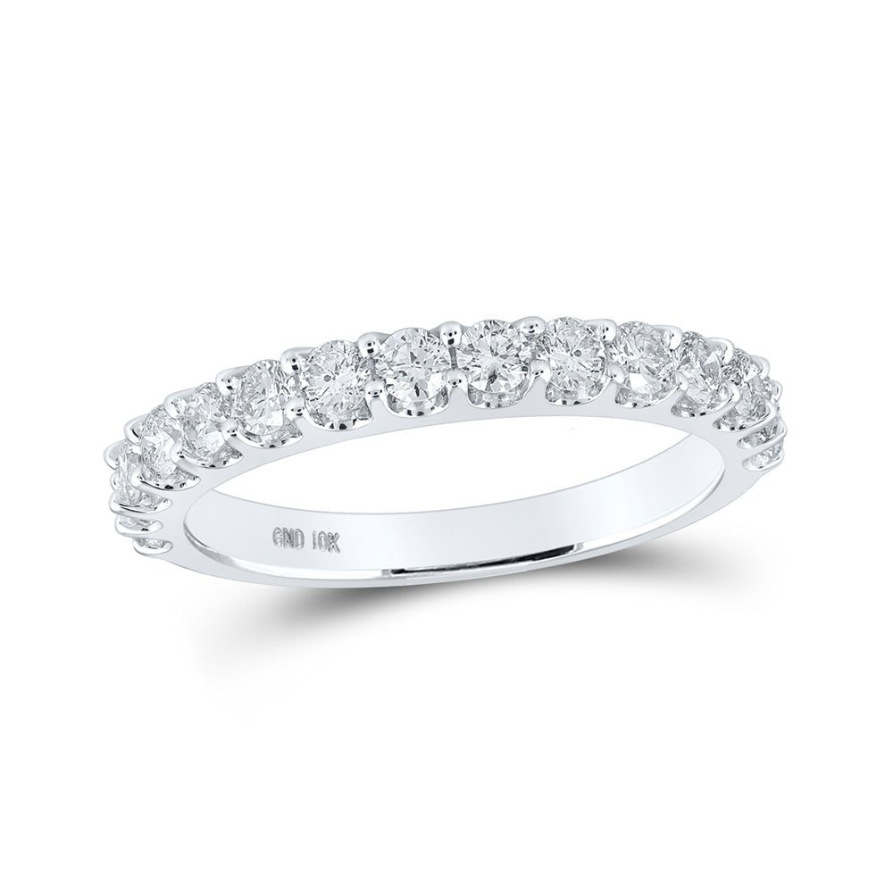 Wedding Collection | 14kt White Gold Womens Round Diamond Wedding Single Row Band 7/8 Cttw | Splendid Jewellery GND