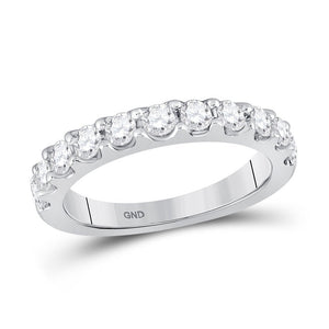 Wedding Collection | 14kt White Gold Womens Round Diamond Wedding Single Row Band 7/8 Cttw | Splendid Jewellery GND