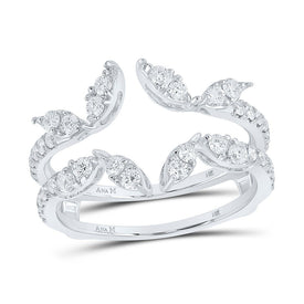 Radiant Elegance: White Gold Diamond Wedding Ring Enhancer - Top View