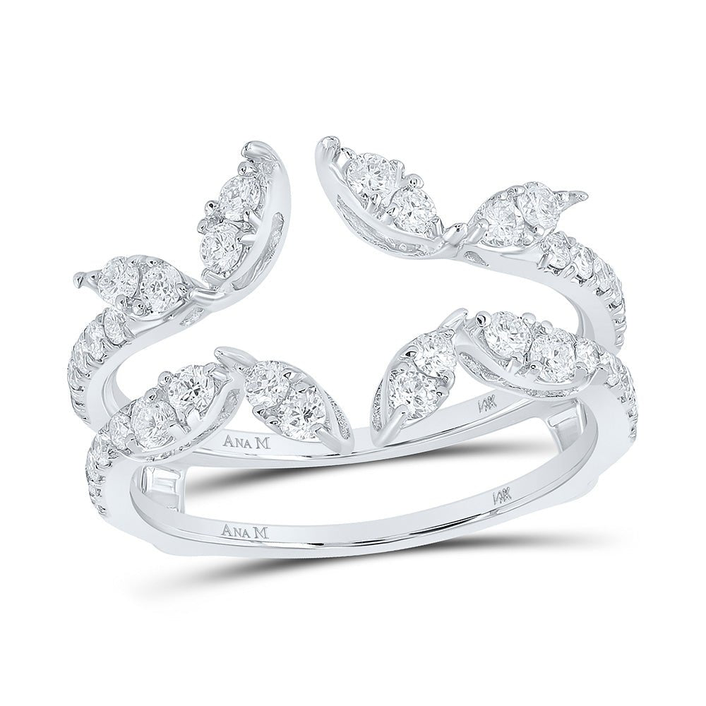 Wedding Collection | 14kt White Gold Womens Round Diamond Wedding Wrap Ring Guard Enhancer 3/4 Cttw | Splendid Jewellery GND