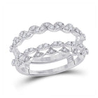 14kt White Gold Diamond Wedding Wrap Enhancer - Sparkling Elegance for Your Engagement Ring - Top View