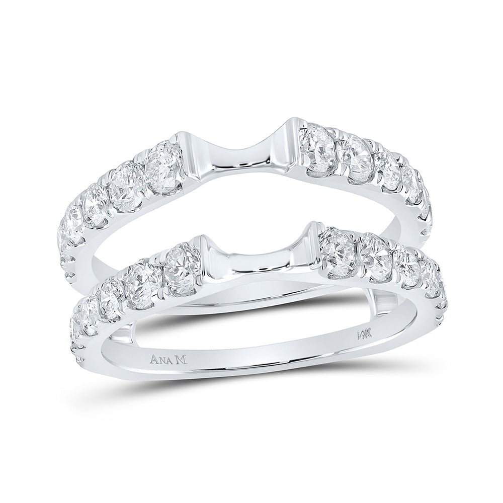 Wedding Collection | 14kt White Gold Womens Round Diamond Wrap Enhancer Wedding Band 1-1/2 Cttw | Splendid Jewellery GND