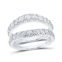 Load image into Gallery viewer, 14kt White Gold Diamond Wrap Enhancer Wedding Band - Sparkling Elegance for Your Special Day - Top View