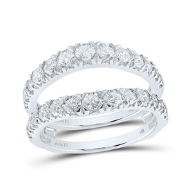 14kt White Gold Diamond Wrap Enhancer Wedding Band - Sparkling Elegance for Your Special Day - Top View