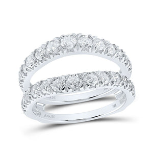 Wedding Collection | 14kt White Gold Womens Round Diamond Wrap Enhancer Wedding Band 1-1/2 Cttw | Splendid Jewellery GND