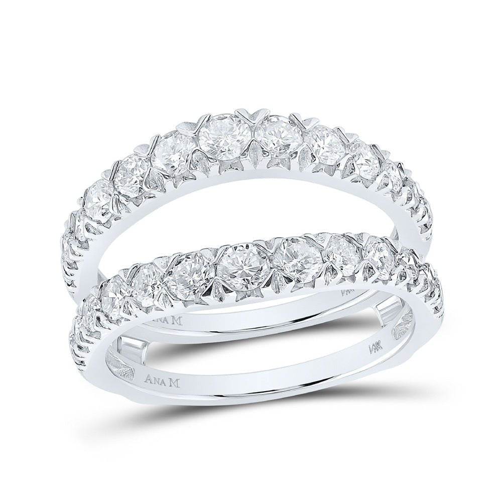 Wedding Collection | 14kt White Gold Womens Round Diamond Wrap Enhancer Wedding Band 1-1/2 Cttw | Splendid Jewellery GND