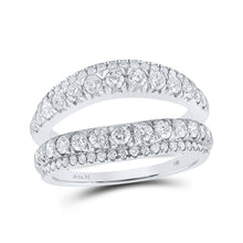 Load image into Gallery viewer, 14kt White Gold Diamond Wrap Enhancer Wedding Band: A Radiant Union of Elegance and Brilliance - Top View