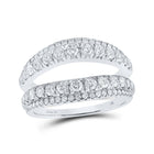 14kt White Gold Diamond Wrap Enhancer Wedding Band: A Radiant Union of Elegance and Brilliance - Top View