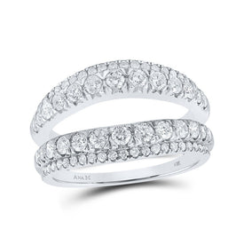 14kt White Gold Diamond Wrap Enhancer Wedding Band: A Radiant Union of Elegance and Brilliance - Top View