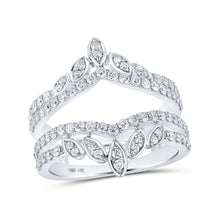 Load image into Gallery viewer, 14kt White Gold Diamond Wrap Enhancer Wedding Band - A Timeless Treasure for Your Bridal Set - Top View