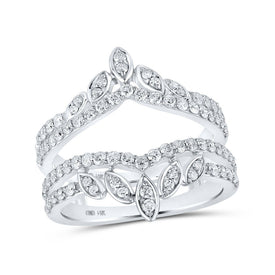 14kt White Gold Diamond Wrap Enhancer Wedding Band - A Timeless Treasure for Your Bridal Set - Top View