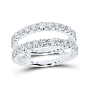 Wedding Collection | 14kt White Gold Womens Round Diamond Wrap Enhancer Wedding Band 1 Cttw | Splendid Jewellery GND