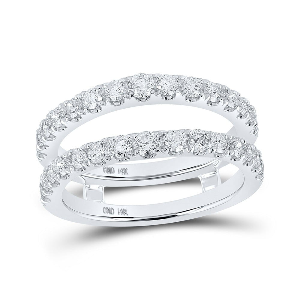 Wedding Collection | 14kt White Gold Womens Round Diamond Wrap Enhancer Wedding Band 1 Cttw | Splendid Jewellery GND