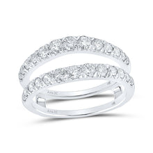 Load image into Gallery viewer, 14kt White Gold Diamond Embrace Wedding Band Enhancer - Top View