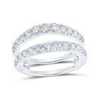 14kt White Gold Diamond Embrace Wedding Band Enhancer - Top View