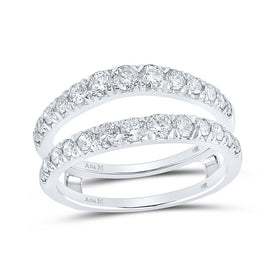 14kt White Gold Diamond Embrace Wedding Band Enhancer - Top View