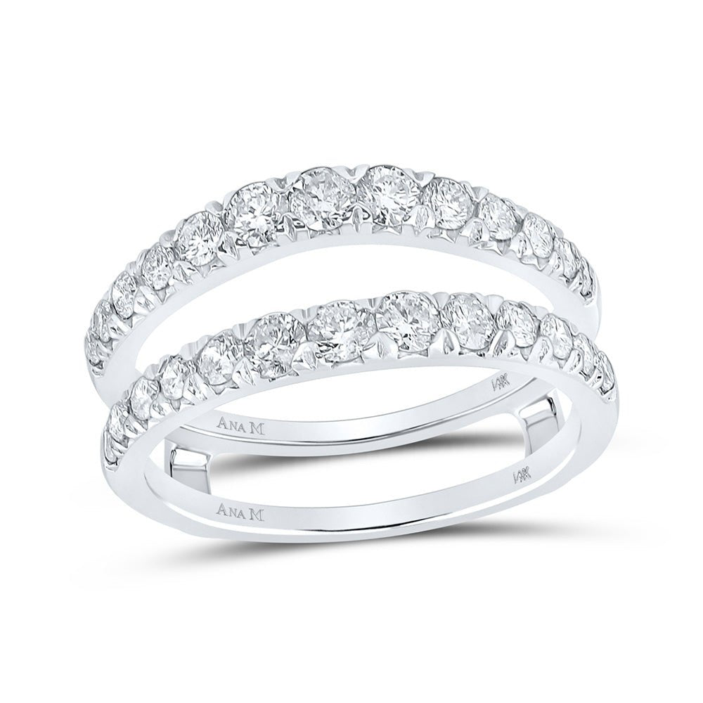 Wedding Collection | 14kt White Gold Womens Round Diamond Wrap Enhancer Wedding Band 1 Cttw | Splendid Jewellery GND