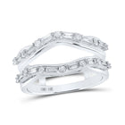 Sparkling Diamond Wrap Enhancer: 14kt White Gold Womens Round Diamond Wedding Band 1/2 Cttw - Top View