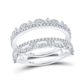 Sparkling Diamond Wrap Enhancer Wedding Band - Top View