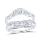 Radiant Spark 14kt White Gold Womens Round Diamond Wrap Enhancer Wedding Band - Top View