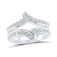 Load image into Gallery viewer, Radiant Brilliance: 14kt White Gold Diamond Wrap Enhancer Wedding Band - Top View