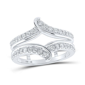 Radiant Brilliance: 14kt White Gold Diamond Wrap Enhancer Wedding Band - Top View