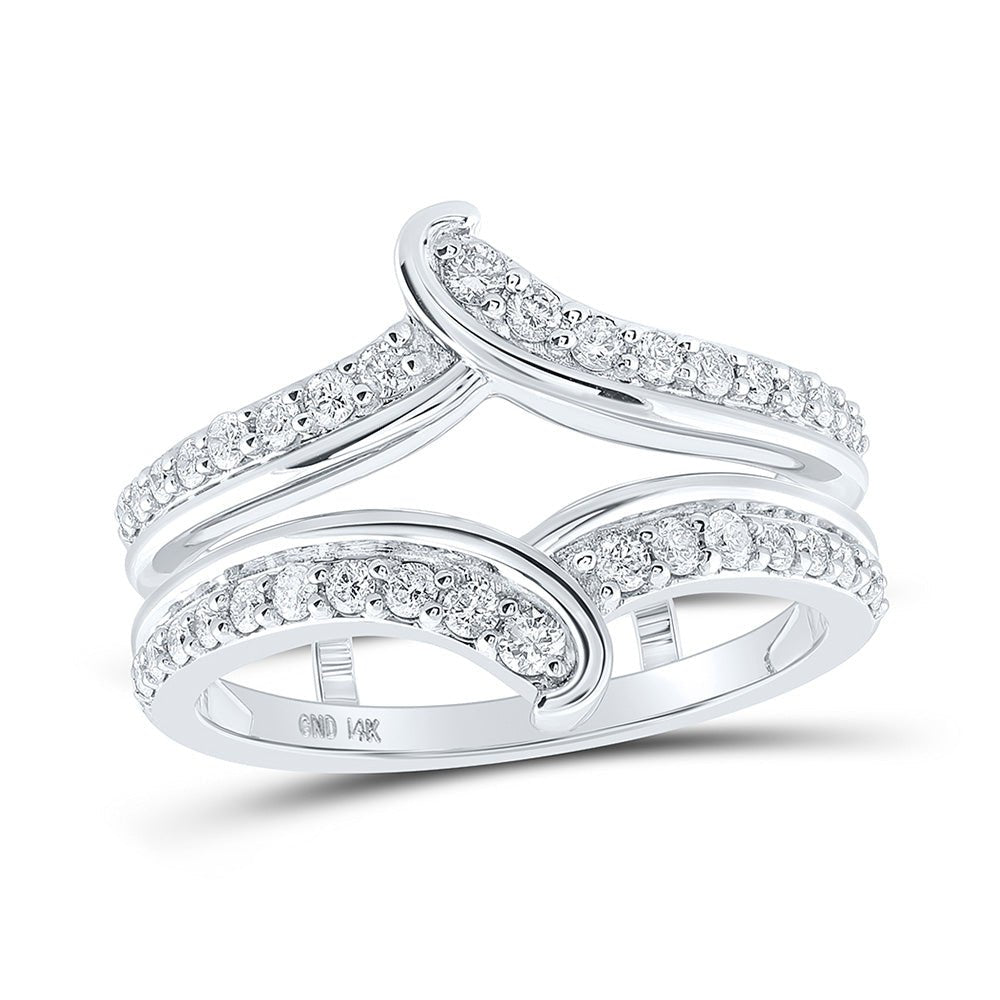 Wedding Collection | 14kt White Gold Womens Round Diamond Wrap Enhancer Wedding Band 1/2 Cttw | Splendid Jewellery GND