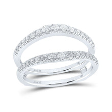Load image into Gallery viewer, 14kt White Gold Diamond Wrap Enhancer Wedding Band: A Dazzling Touch of Elegance - Top View