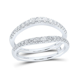 14kt White Gold Diamond Wrap Enhancer Wedding Band: A Dazzling Touch of Elegance - Top View