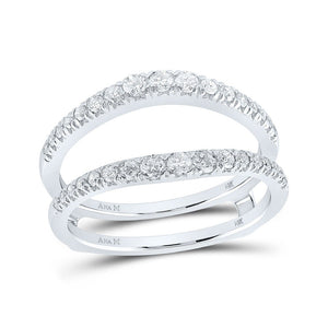 Wedding Collection | 14kt White Gold Womens Round Diamond Wrap Enhancer Wedding Band 1/2 Cttw | Splendid Jewellery GND