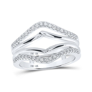 Wedding Collection | 14kt White Gold Womens Round Diamond Wrap Enhancer Wedding Band 1/3 Cttw | Splendid Jewellery GND