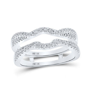 Wedding Collection | 14kt White Gold Womens Round Diamond Wrap Enhancer Wedding Band 1/3 Cttw | Splendid Jewellery GND