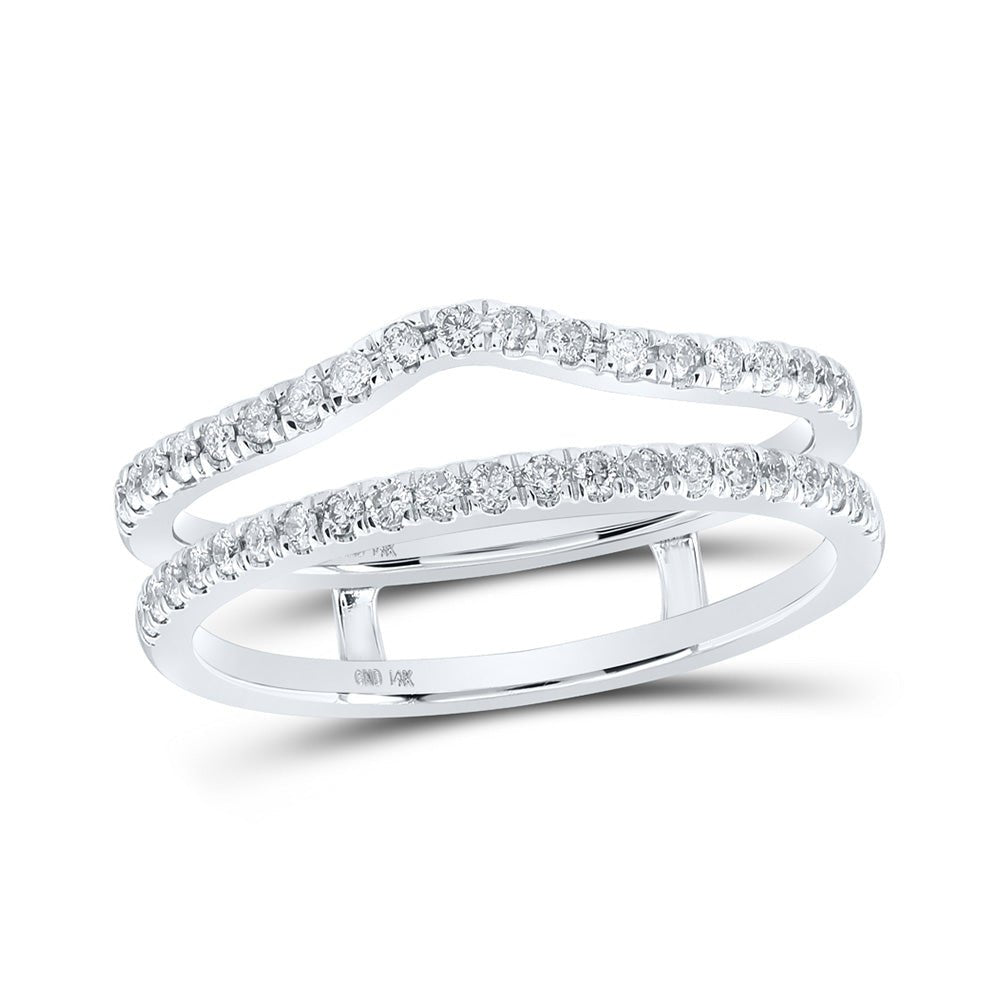 Wedding Collection | 14kt White Gold Womens Round Diamond Wrap Enhancer Wedding Band 1/3 Cttw | Splendid Jewellery GND