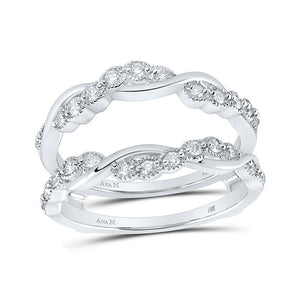 Wedding Collection | 14kt White Gold Womens Round Diamond Wrap Enhancer Wedding Band 1/3 Cttw | Splendid Jewellery GND