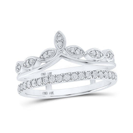 14kt White Gold Diamond Wrap Enhancer Wedding Band - The Elegance Collection - Top View