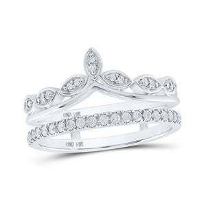 Wedding Collection | 14kt White Gold Womens Round Diamond Wrap Enhancer Wedding Band 1/4 Cttw | Splendid Jewellery GND