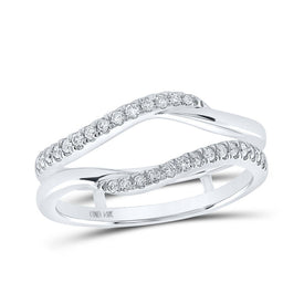 14kt White Gold Diamond Wrap Enhancer Wedding Band - A Touch of Elegance - Top View