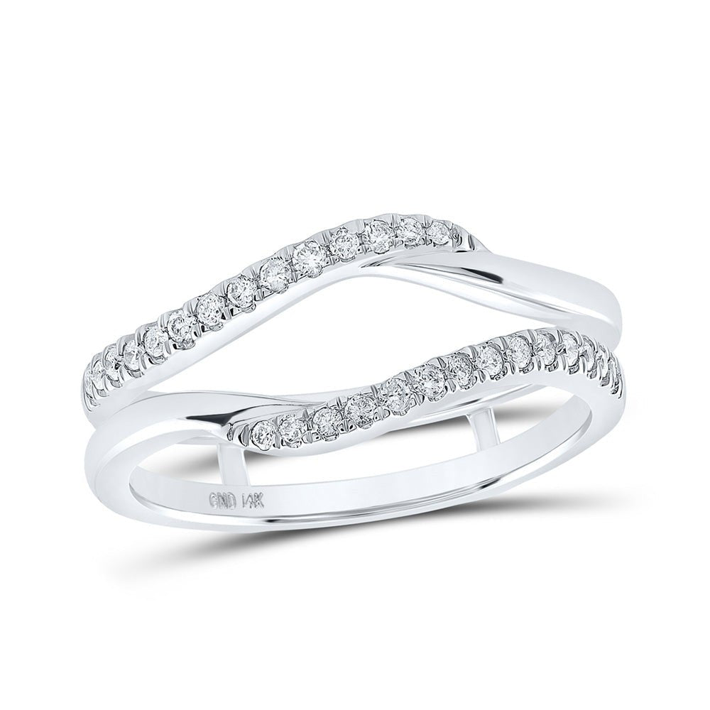 Wedding Collection | 14kt White Gold Womens Round Diamond Wrap Enhancer Wedding Band 1/5 Cttw | Splendid Jewellery GND