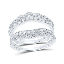 Load image into Gallery viewer, Radiant Love 14kt White Gold Womens Round Diamond Wrap Enhancer Wedding Band - Top View