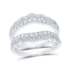 Radiant Love 14kt White Gold Womens Round Diamond Wrap Enhancer Wedding Band - Top View