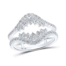 Load image into Gallery viewer, 14kt White Gold Diamond Wrap Enhancer Wedding Band - A Dazzling Addition to Your Bridal Jewelry Collection - Top View
