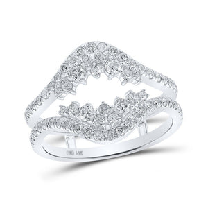 Wedding Collection | 14kt White Gold Womens Round Diamond Wrap Enhancer Wedding Band 3/4 Cttw | Splendid Jewellery GND