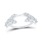 14kt White Gold Radiant Brilliance Diamond Wrap Enhancer Wedding Band - Top View